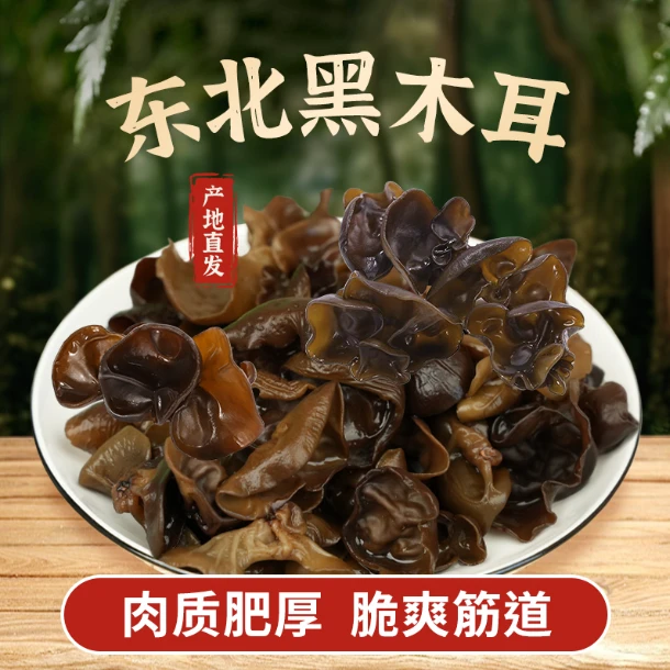[有机木耳]不掺假黑土地木耳头茬新木耳东北木耳250g无胶黑木耳
