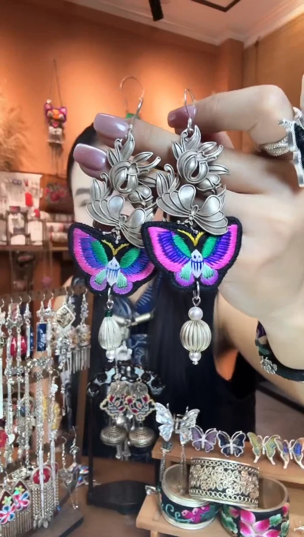 刺绣纯手工民族风耳环