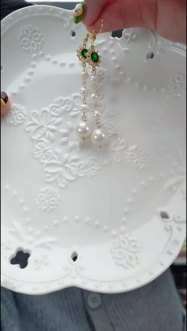 颈饰合金淡水珍珠0402长耳坠