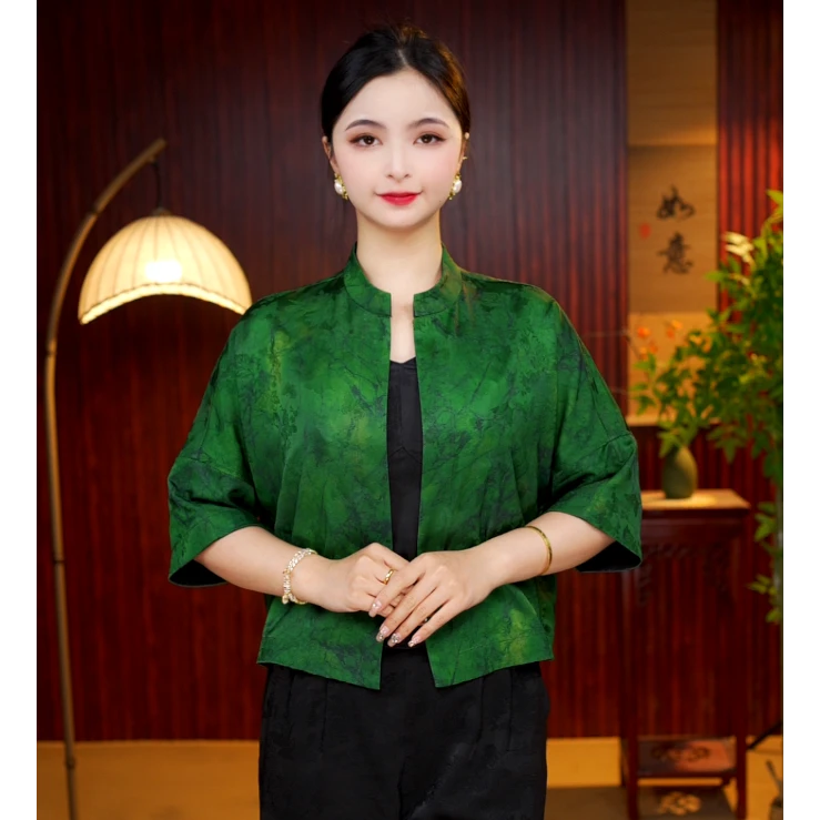 [怀竹]柒夫人高定新中式夏季新款百搭气质国风上衣