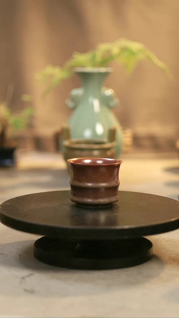 杯子瓷原产地原矿釉 竹节杯