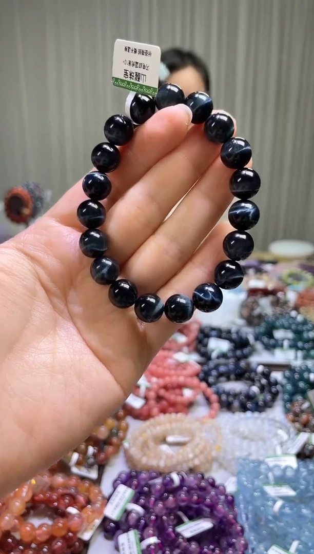 【闪购商品】木变石（虎睛石）手串未镶嵌蓝虎眼10+