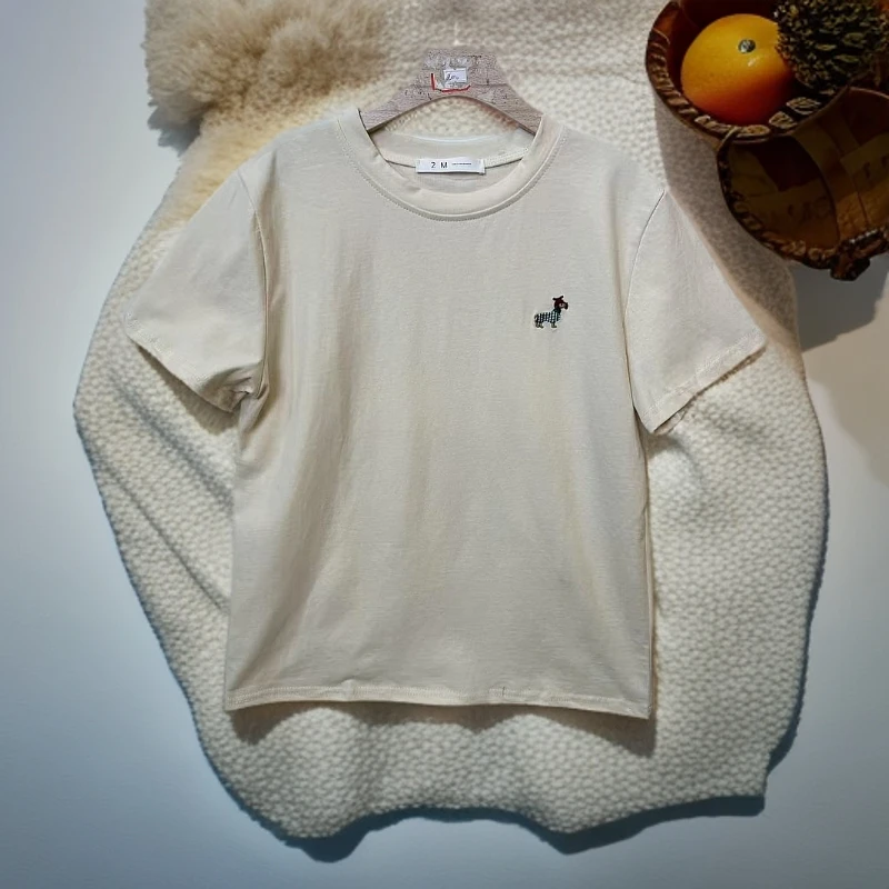 200刺绣卡通T恤女款气质时尚百搭圆领简约 圆领T恤