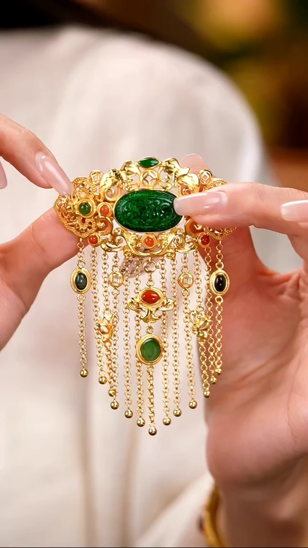 翡翠未镶嵌发饰发夹