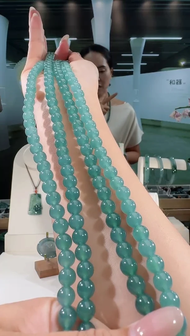 翡翠未镶嵌项链长串多样性发一
