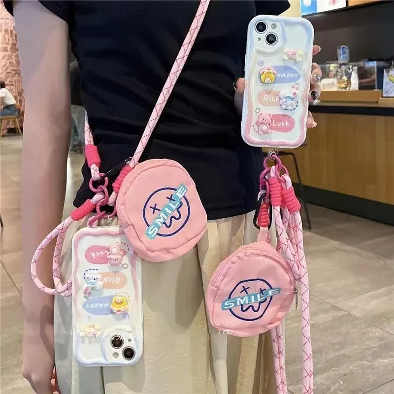 【户外出行必备】多巴胺配色手机壳挂绳可调节斜挎便携多功能收纳包