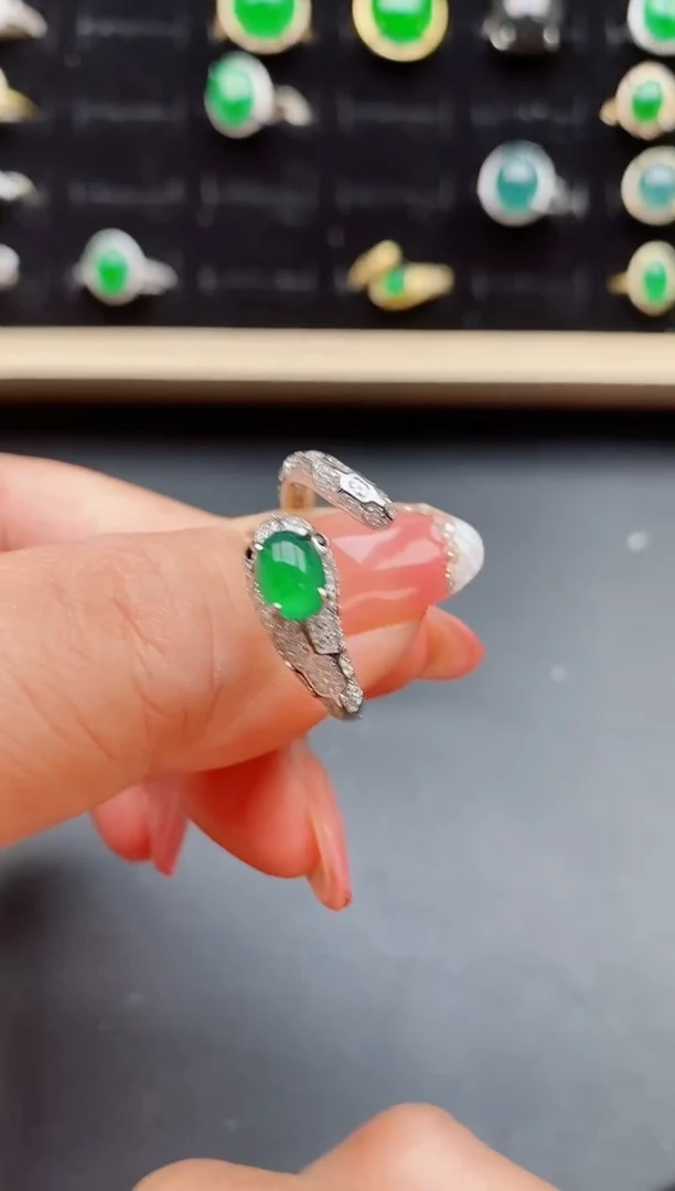 【闪购商品】翡翠戒指银S925镶嵌12121221