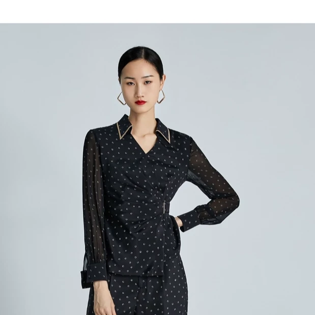 【婷婷专属】【桑蚕丝】NAERSI/娜尔思印花衬衫波点衬衣LD02760W0