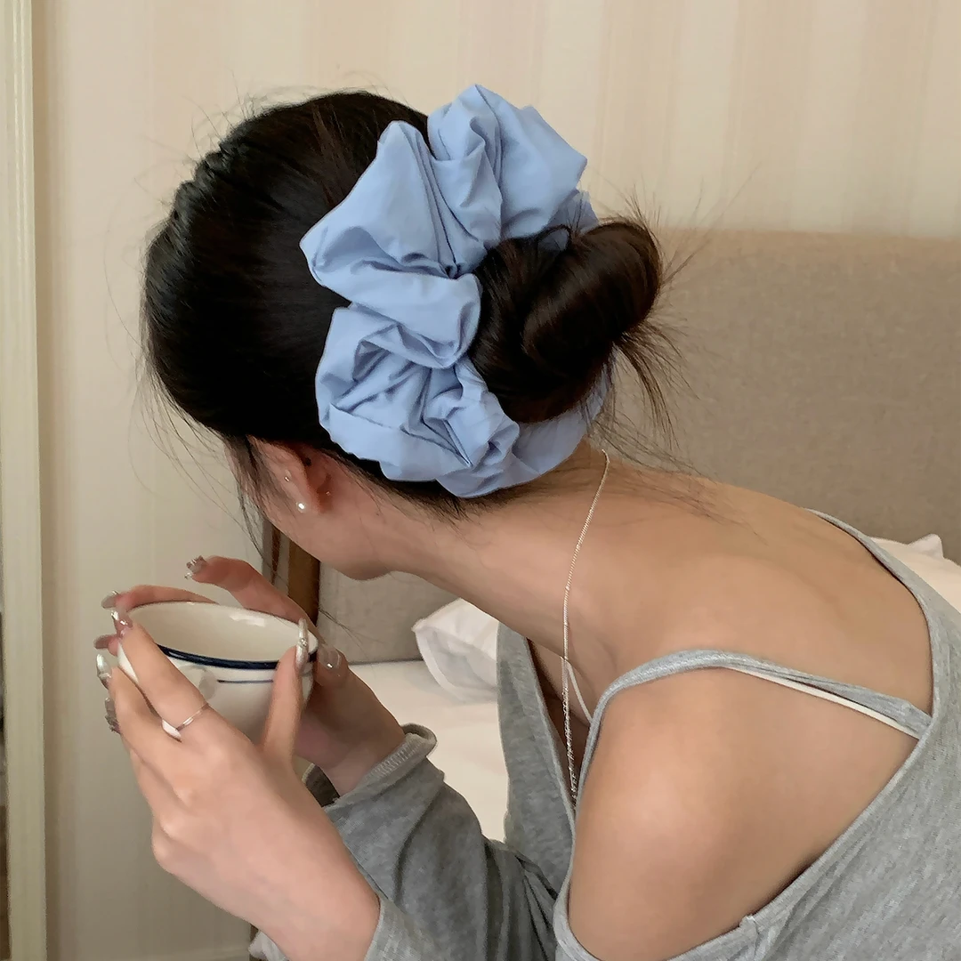 超柔软~奶油色云朵海绵大肠圈发绳简约百搭扎发皮筋头绳马尾发饰