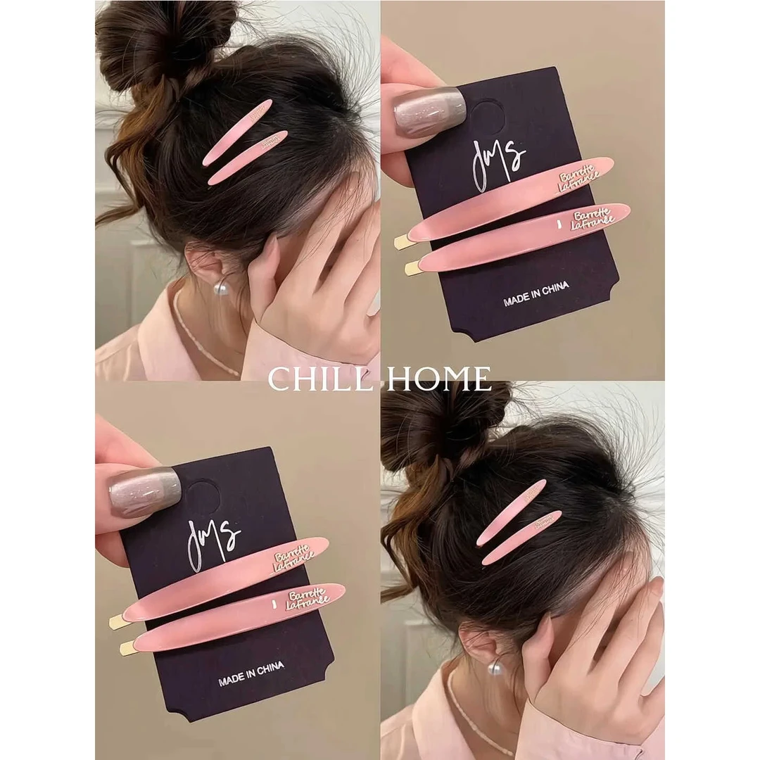 韩版醋酸金标小柳叶发夹法式简约优雅气质侧边夹子刘海夹一字对夹