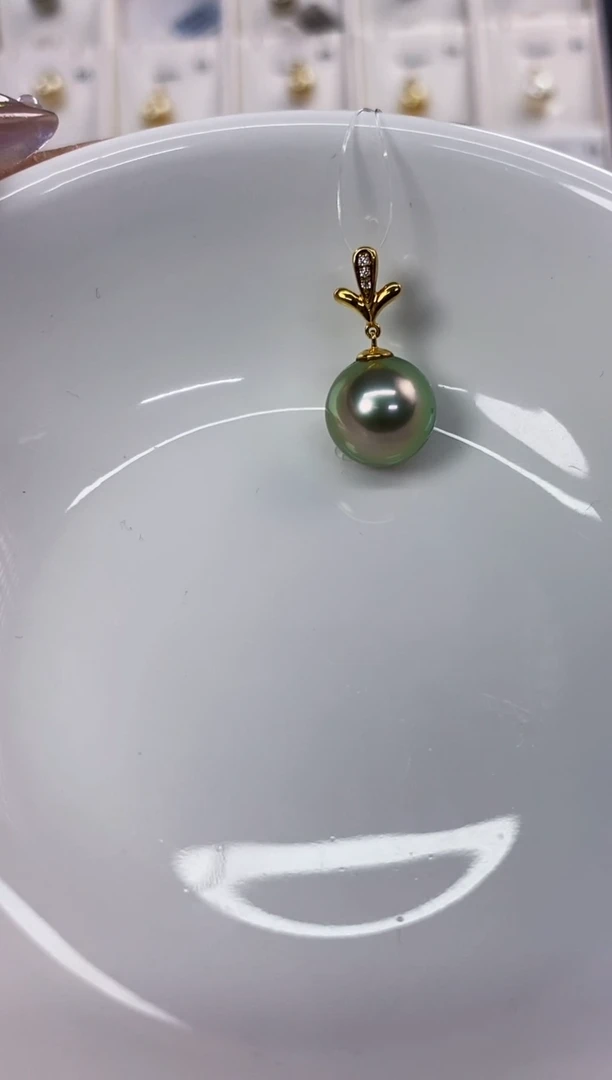 吊坠(不含链)18K金镶嵌海水珍珠11-12大溪地吊坠