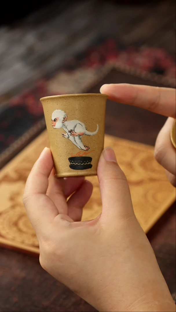 茶杯紫砂福利紫砂猴子闻香