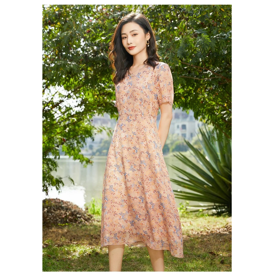 乔万尼真丝桑蚕丝连衣裙年新款夏季商场同款气质款EF2E397105