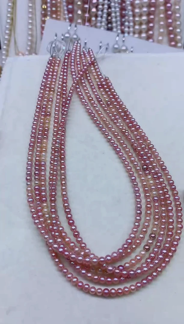 淡水珍珠银S925镶嵌项链多样性发其一，非无暇