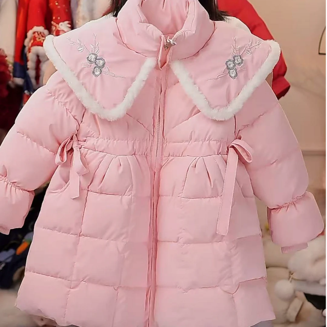 立领【公主收腰绒绒-棉服】女童新款洋气公主加厚