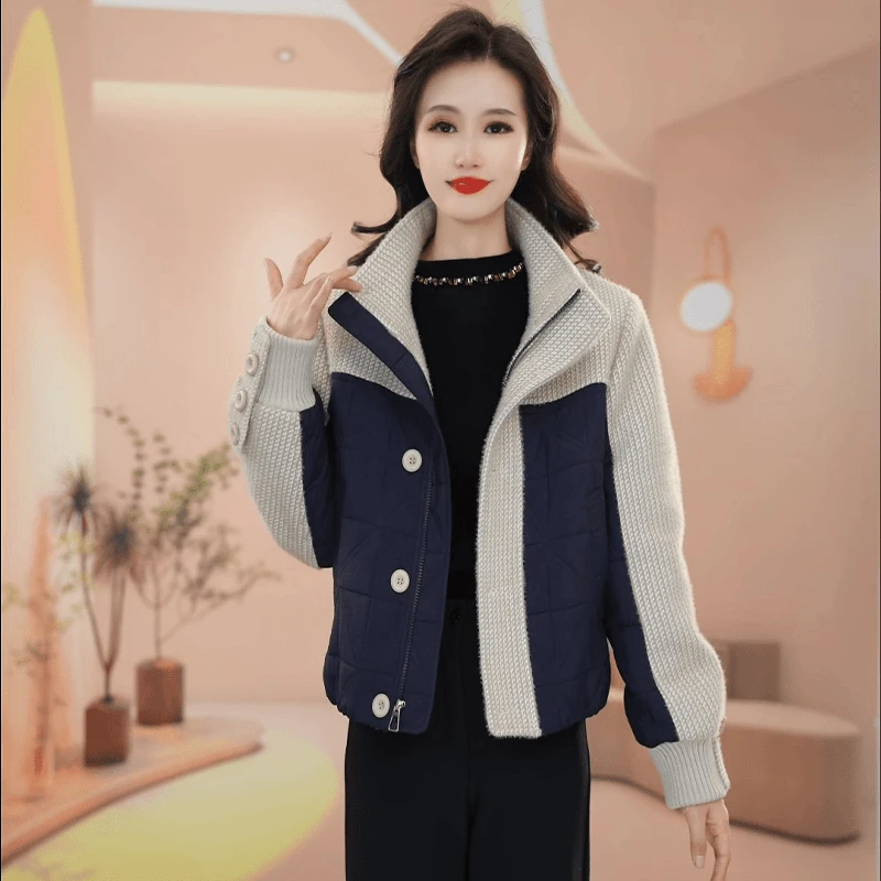 2025年冬季新款时尚气质洋气百搭显瘦女士休闲立领短款棉服外套