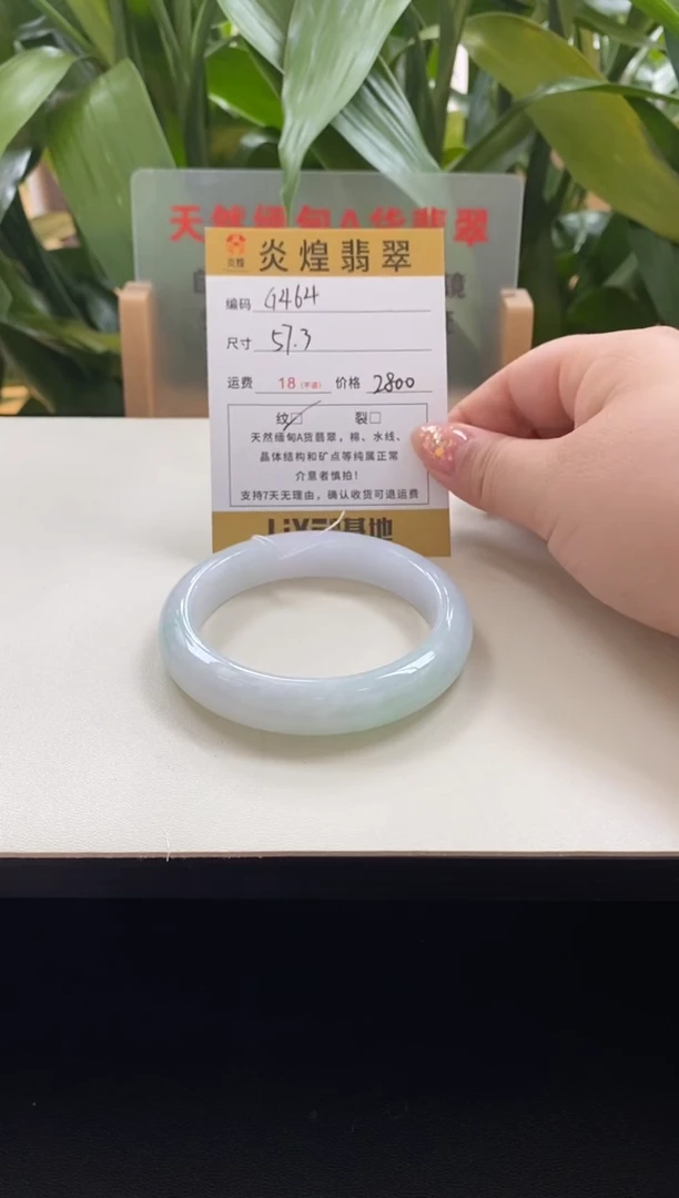未镶嵌手镯翡翠57.3圈口编码g464