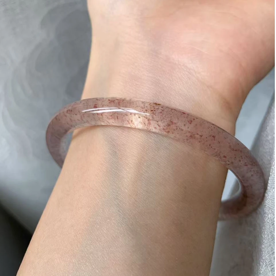 天然草莓晶单圈手镯