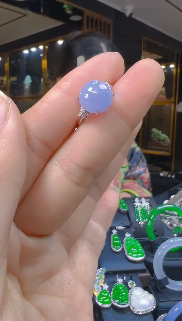 18K金镶嵌戒指翡翠076