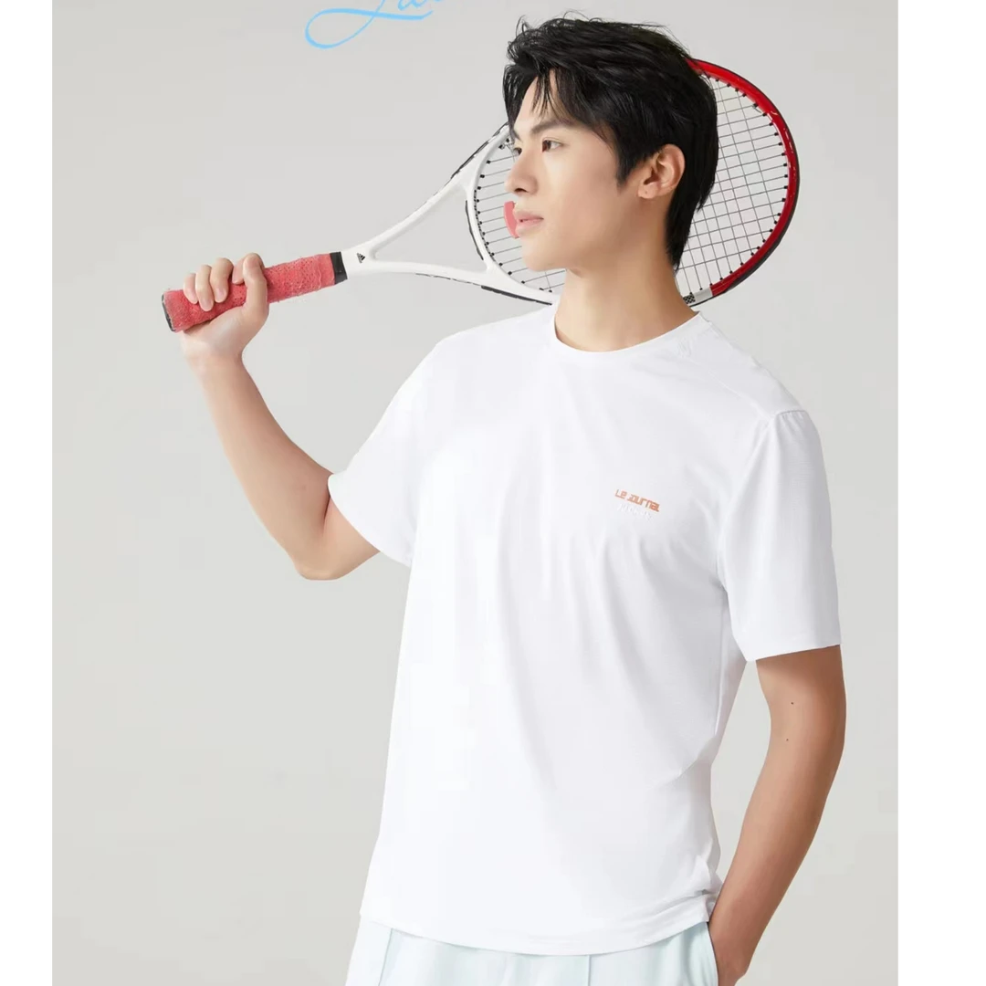 男士短袖速干衣夏季冰丝圆领T恤男士跑步上衣运动透气休闲速干衣