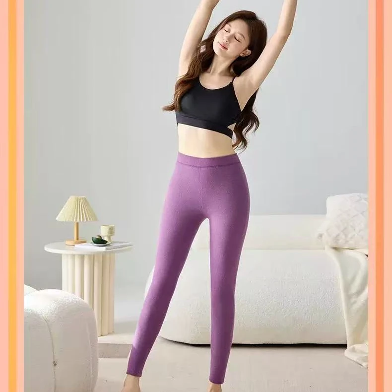 加绒加厚保暖裤秋裤紧身无痕高腰棉裤显瘦亲肤保暖内衣