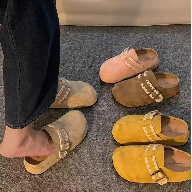 拖鞋女外穿2025春季新款超火复古百搭平底网红百搭休闲勃肯半拖鞋