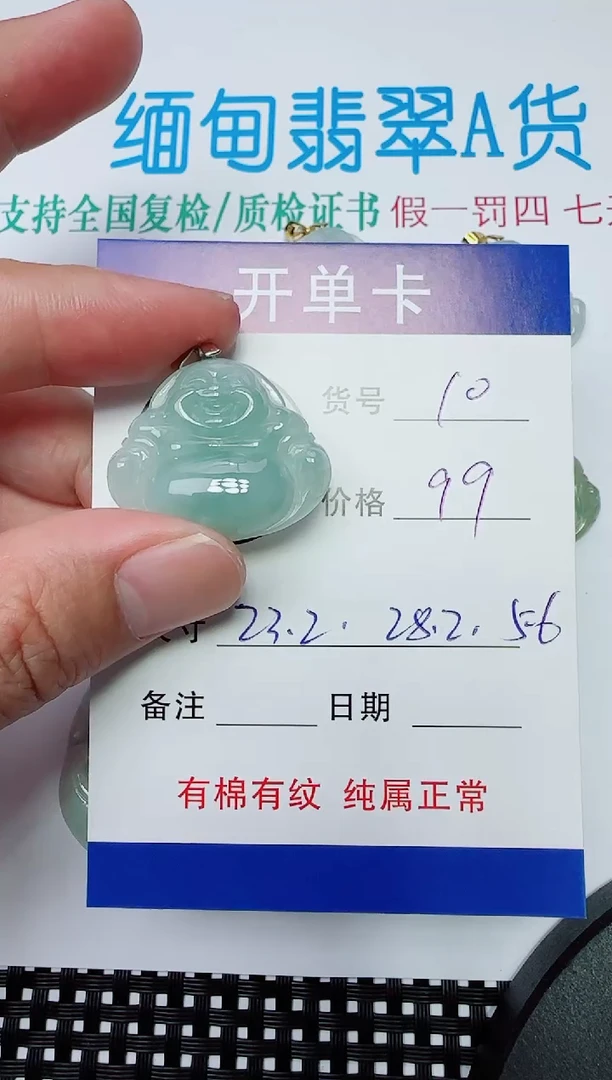吊坠(赠链)银S925镶嵌翡翠10