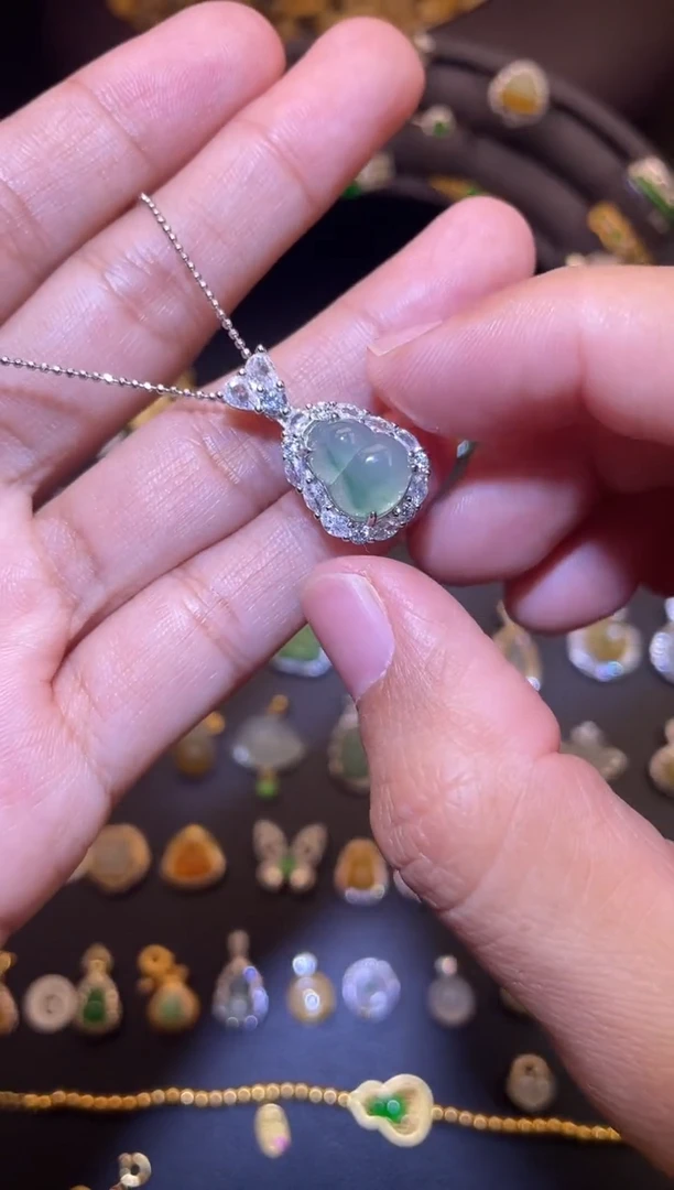 吊坠(不含链)银S925镶嵌翡翠1