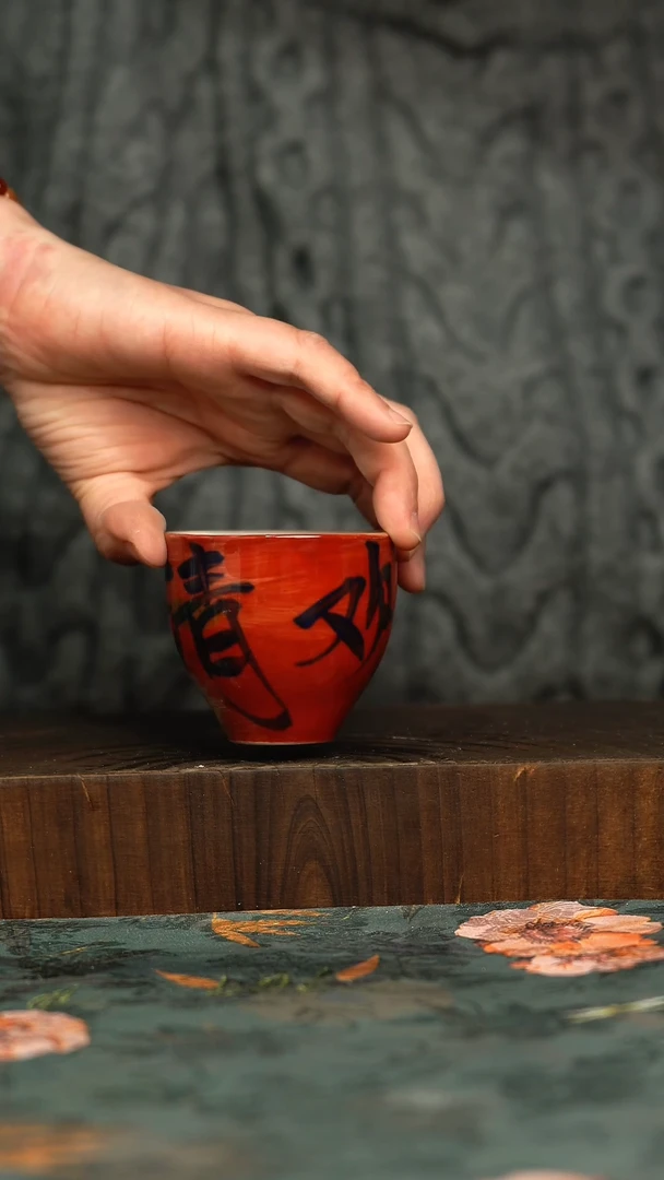杯釉下彩手工手绘同款陶器