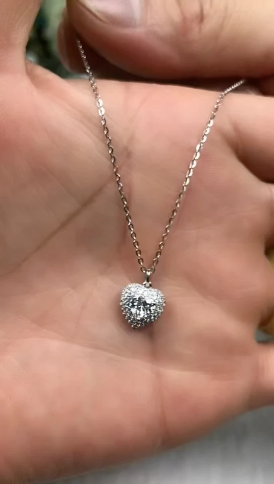 【闪购商品】锆石以实物为准银S925镶嵌爱心