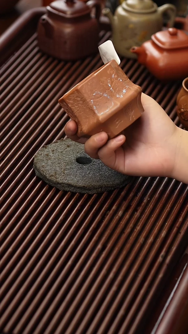 茶杯紫砂微瑕紫砂十方梅花