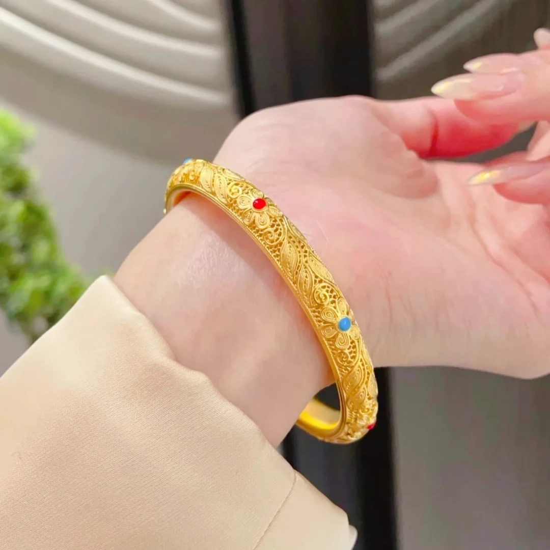 金屿/JINYU「皇后手镯」古法拉丝工艺 轻奢高定版 女