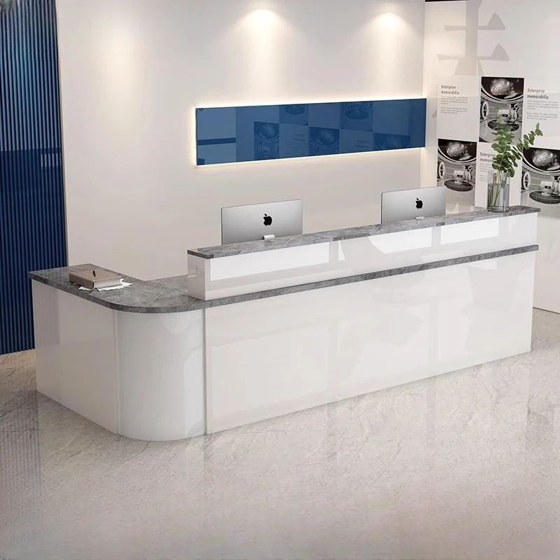 公司前台咨询台服装店简约现代收银台美容院烤漆接待台转角吧台桌
