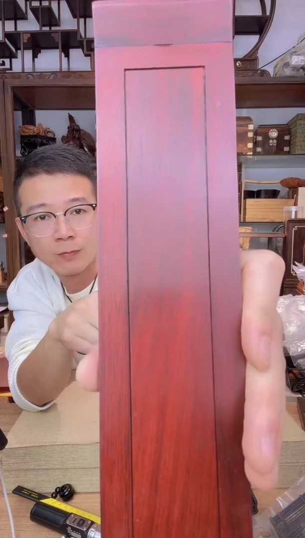 乌木类书架294红酸枝条案摆台  瑕疵