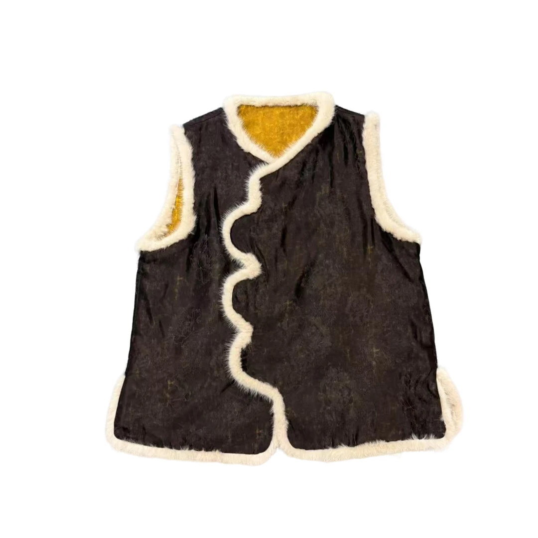 6711新中式双面穿夹棉马夹