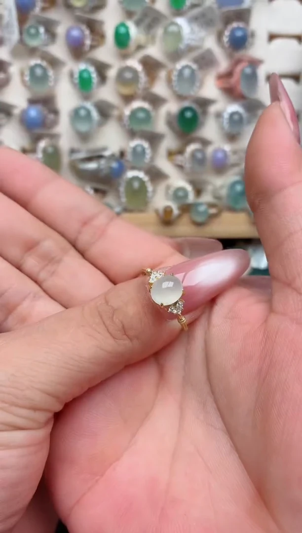 银S925镶嵌戒指翡翠.