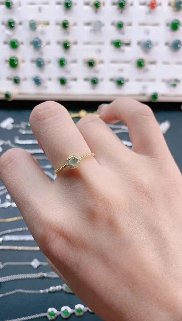 【闪购商品】翡翠戒指银S925镶嵌天然翡翠