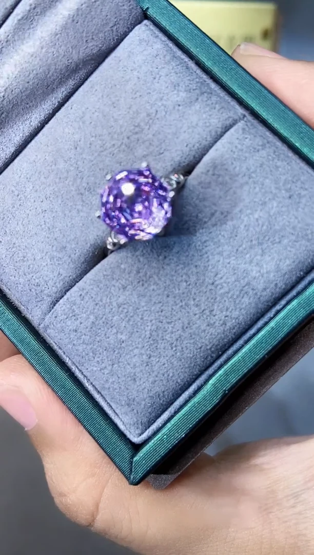 紫晶戒指银S925镶嵌3545