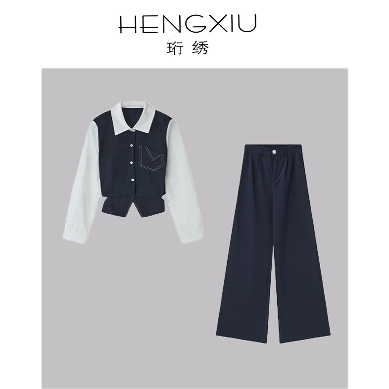 【青风之岛】珩绣2025秋时尚休闲长袖上衣裤子&裙子套装Y-T29814-1