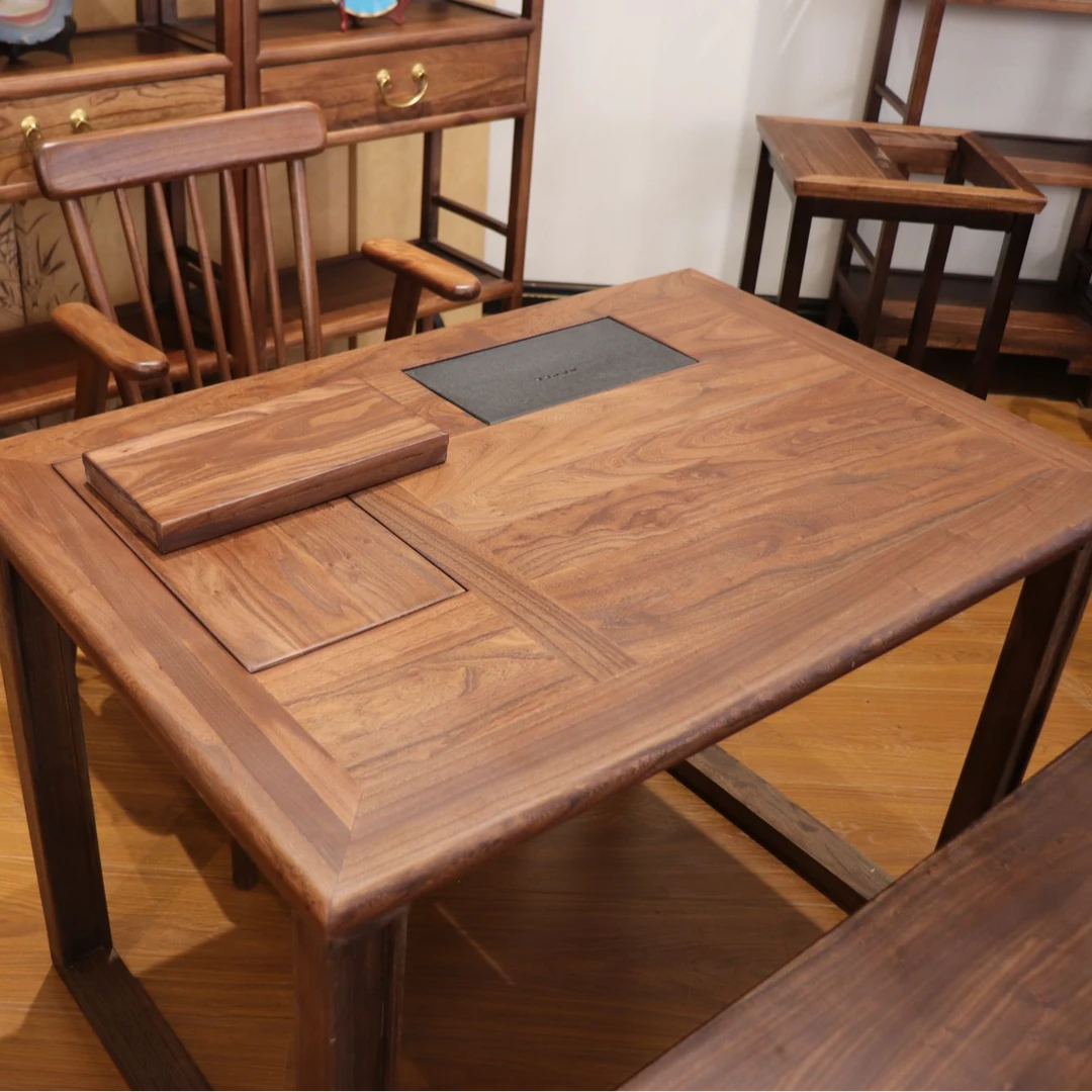 新中式原木餐桌泡茶桌桌子泡茶台茶艺客厅办公茶几家用