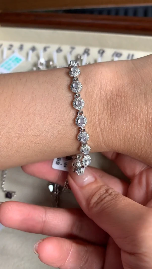 银S925镶嵌戒指翡翠手链