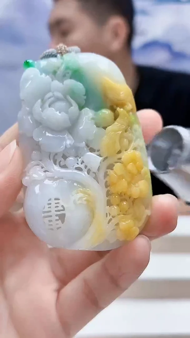 未镶嵌定制翡翠仙*?4831lr-毛货挂件15