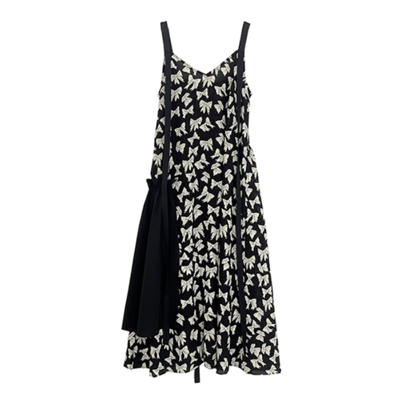 大只定制 西西里 经典百搭减龄拼接时尚蝴蝶满印长裙2XLJJ0761