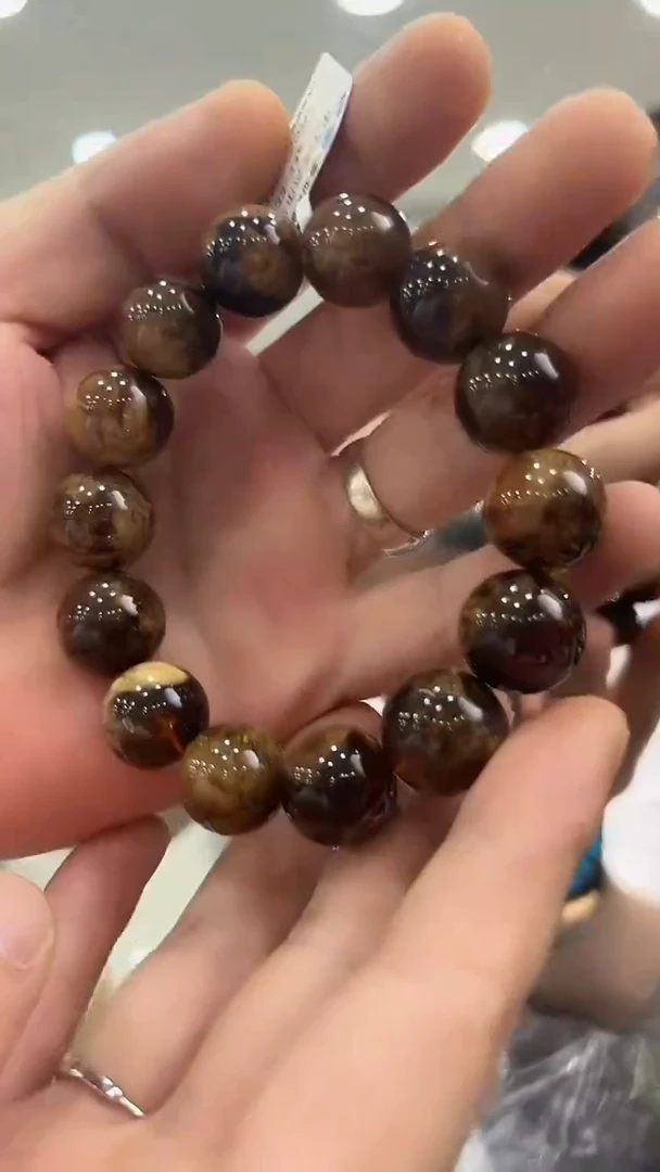 裸石琥珀未镶嵌溶洞手串 /多样性发其一