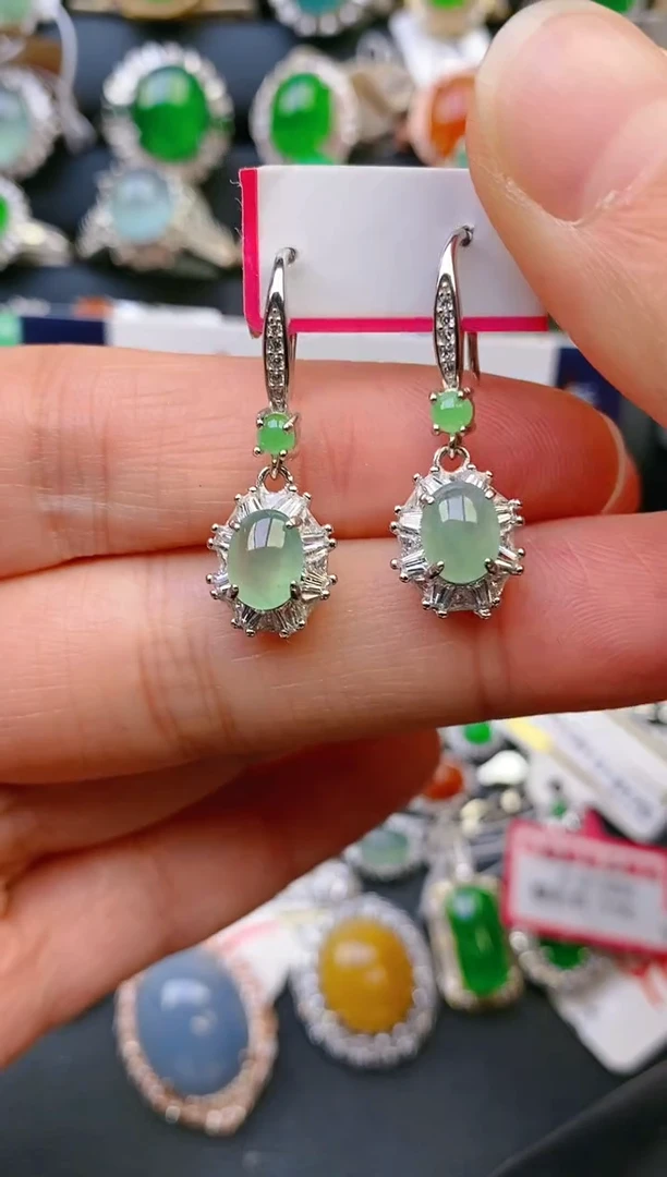 【闪购商品】翡翠戒指银S925镶嵌天然A货翡翠1