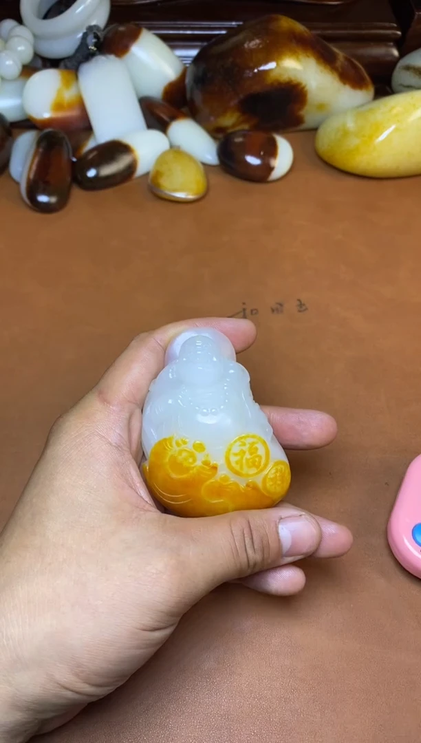 未镶嵌和田玉摆件海****…和田玉