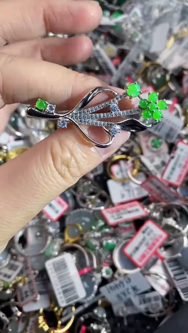 银S925镶嵌戒指翡翠121212----8