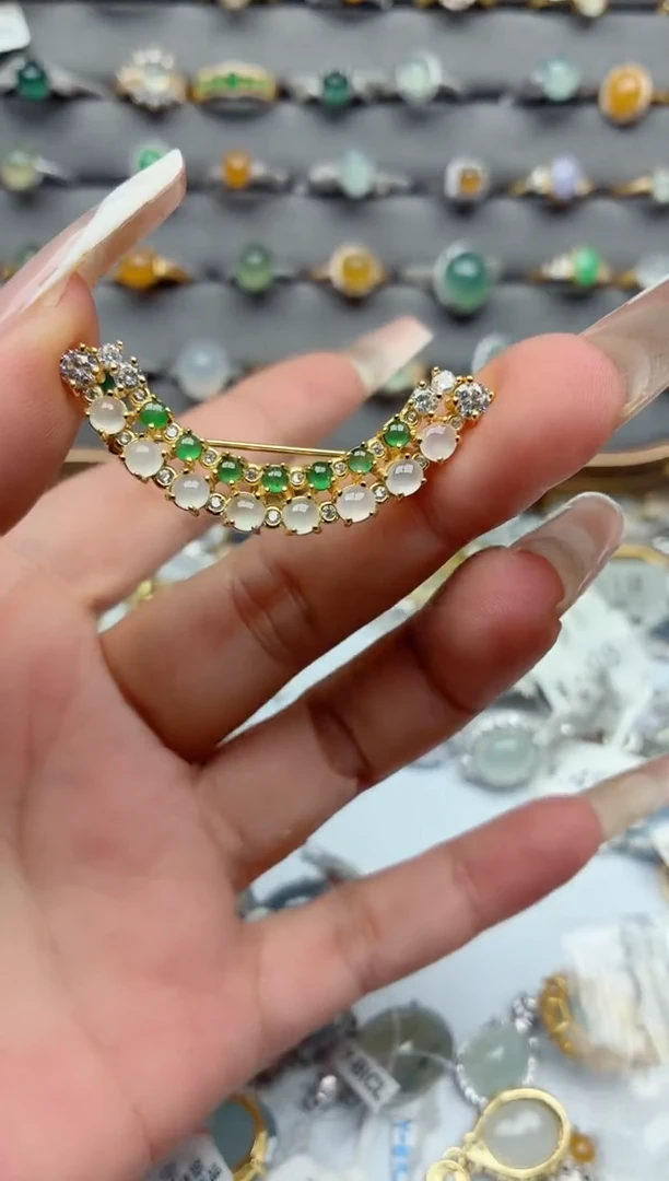 吊坠(不含链)银S925镶嵌翡翠.