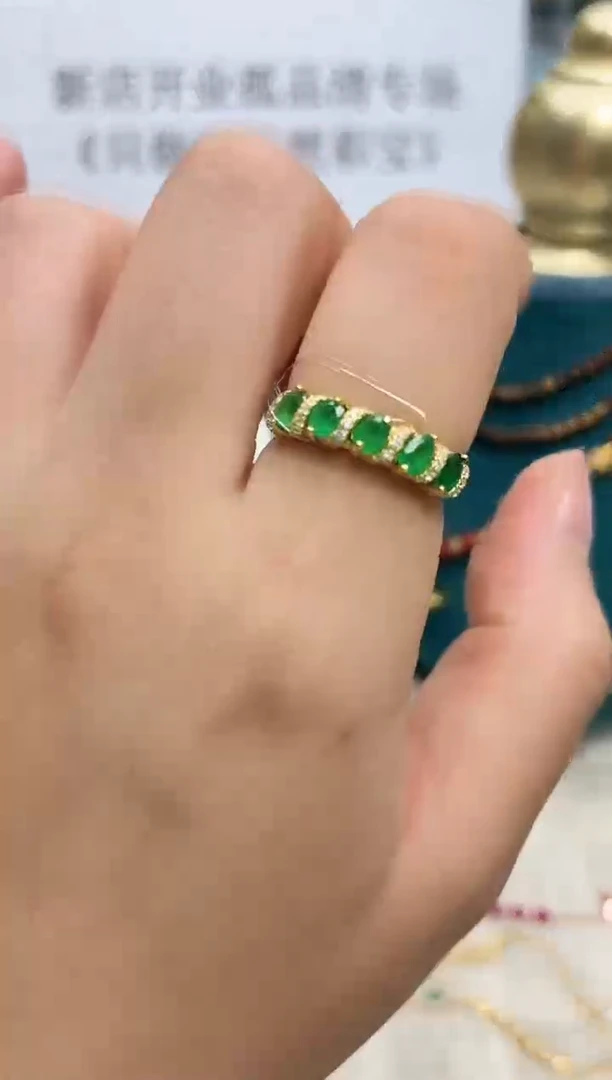 银S925镶嵌戒指祖母绿296ZB1207产品一个（多样性）
