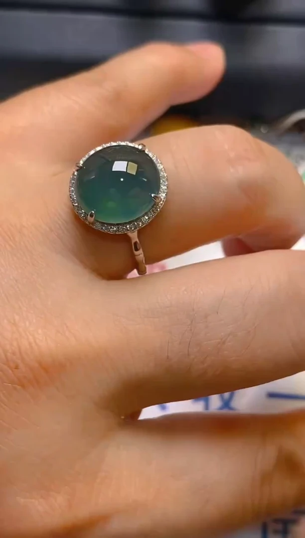 【闪购商品】翡翠耳饰银S925镶嵌天然A货翡翠1